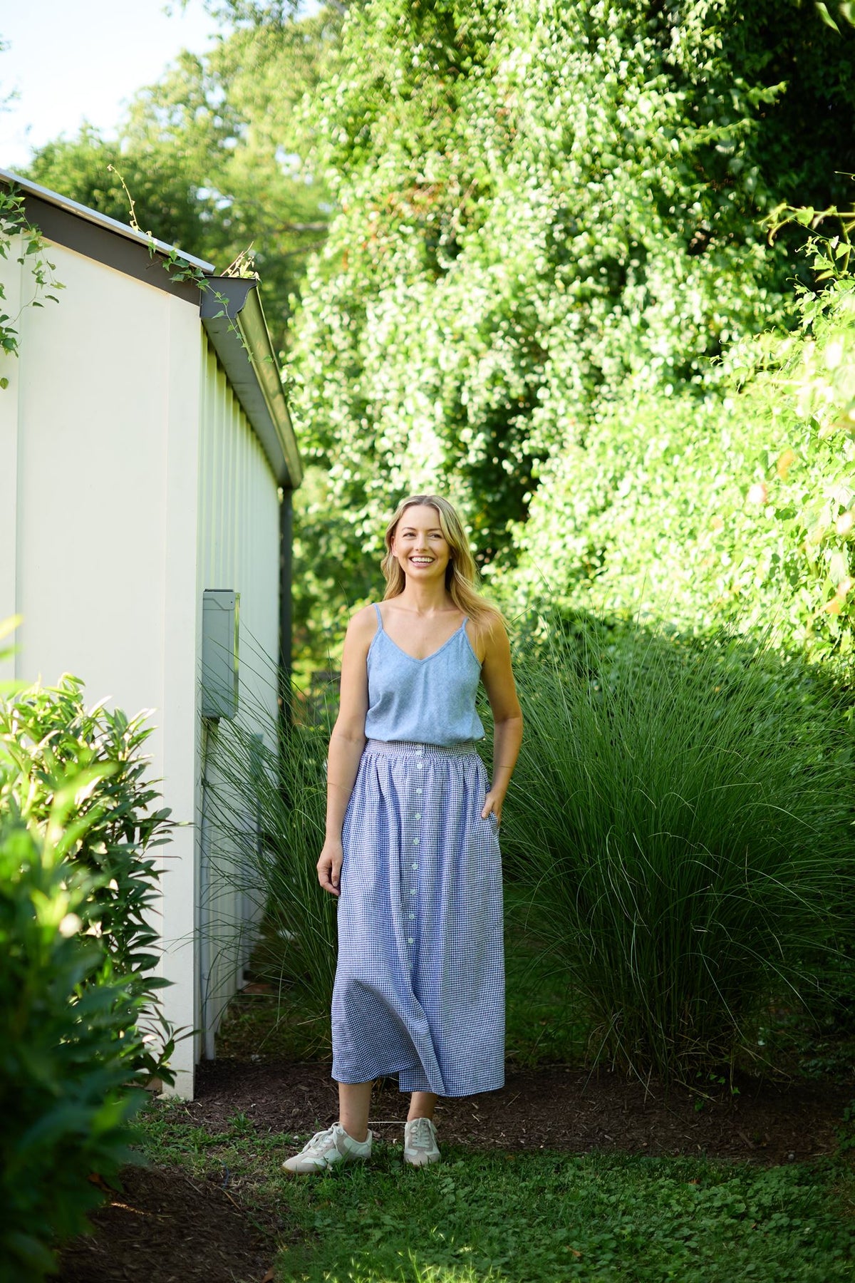 Perry Gathered Midi Skirt