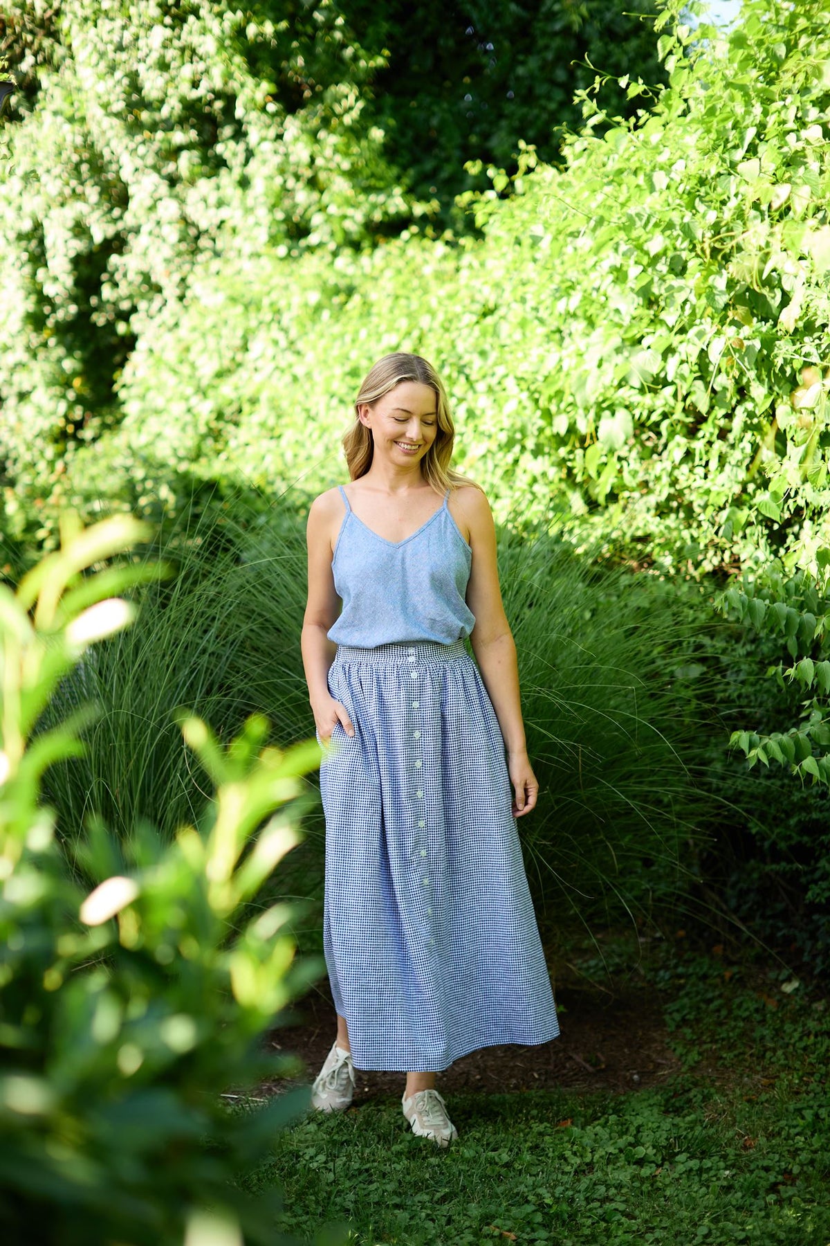 Perry Gathered Midi Skirt