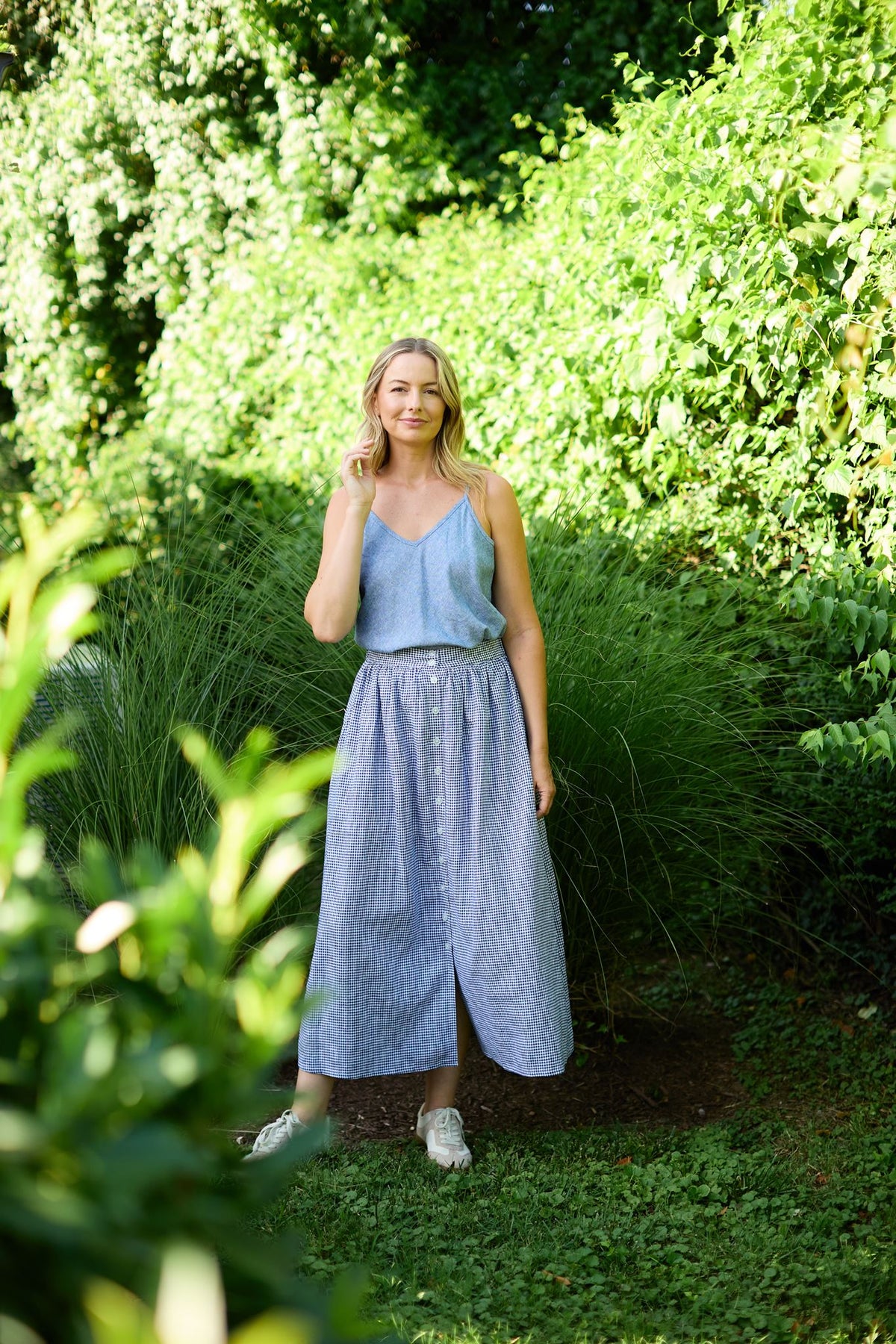 Perry Gathered Midi Skirt
