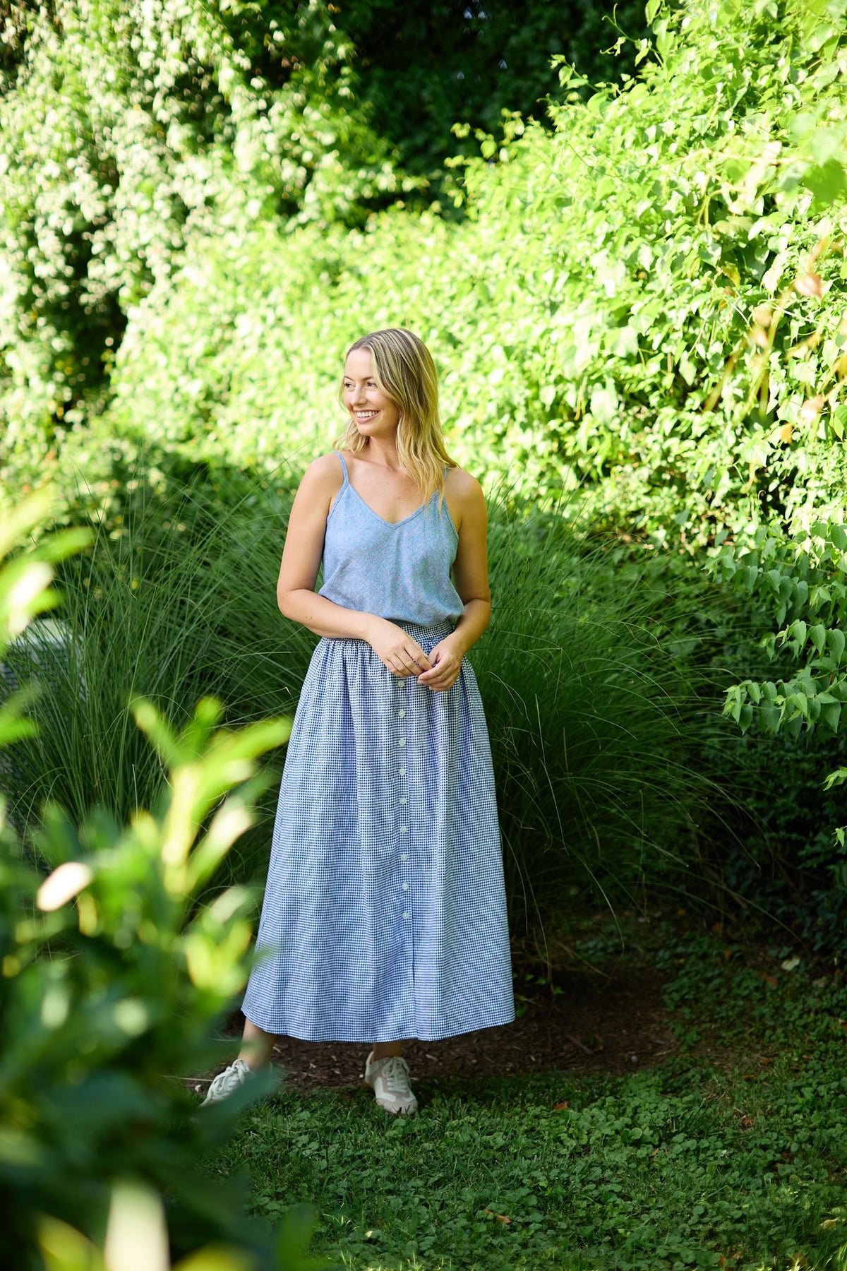 Perry Gathered Midi Skirt