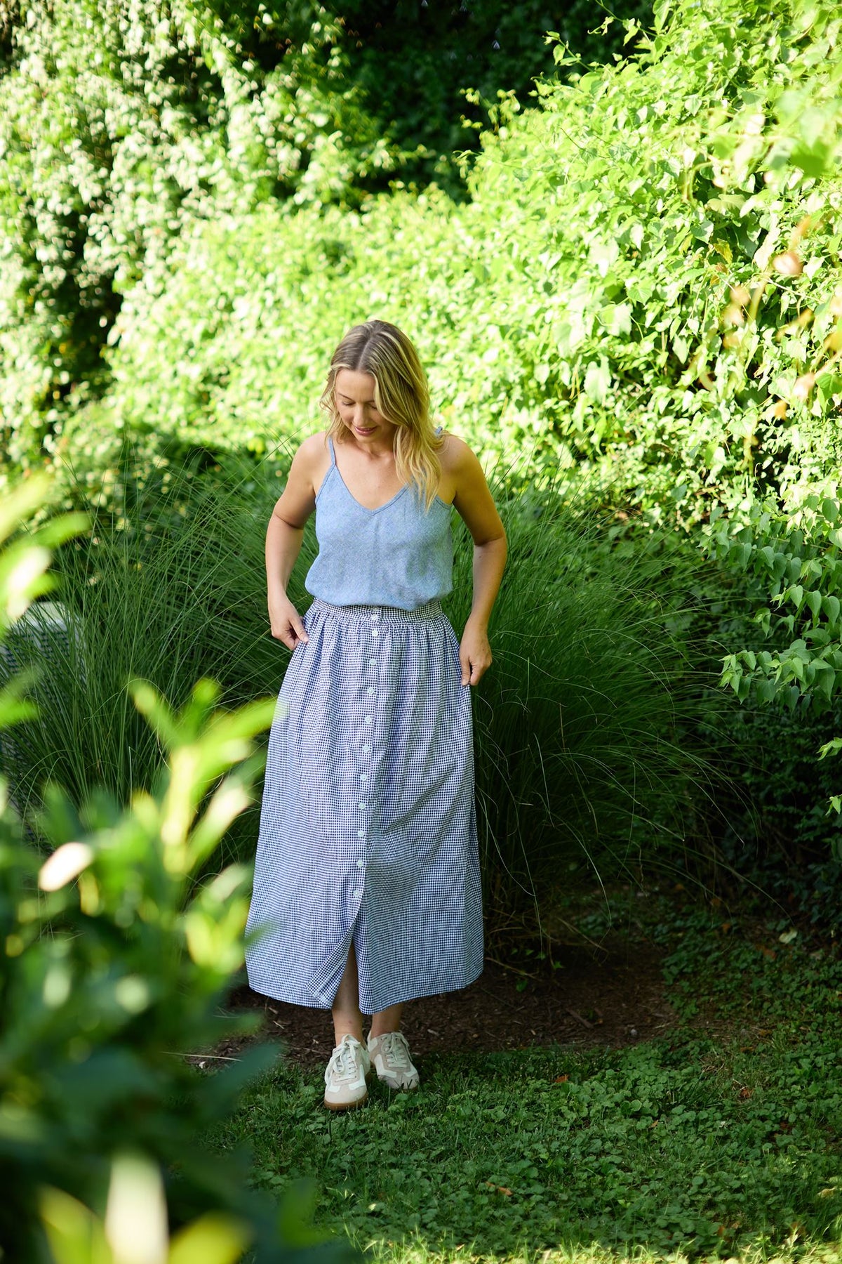 Perry Gathered Midi Skirt