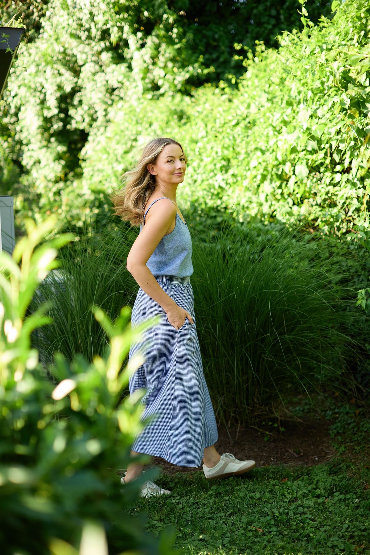 Perry Gathered Midi Skirt