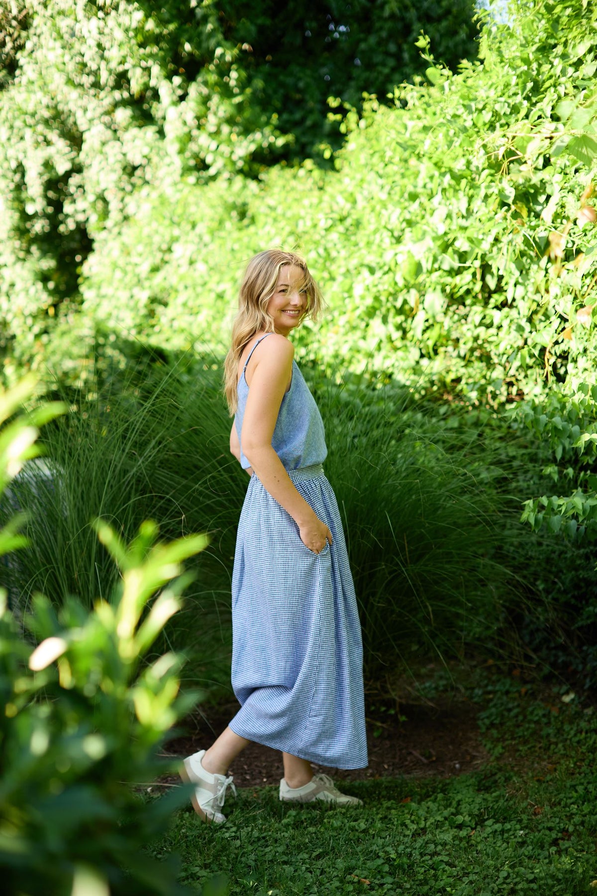 Perry Gathered Midi Skirt