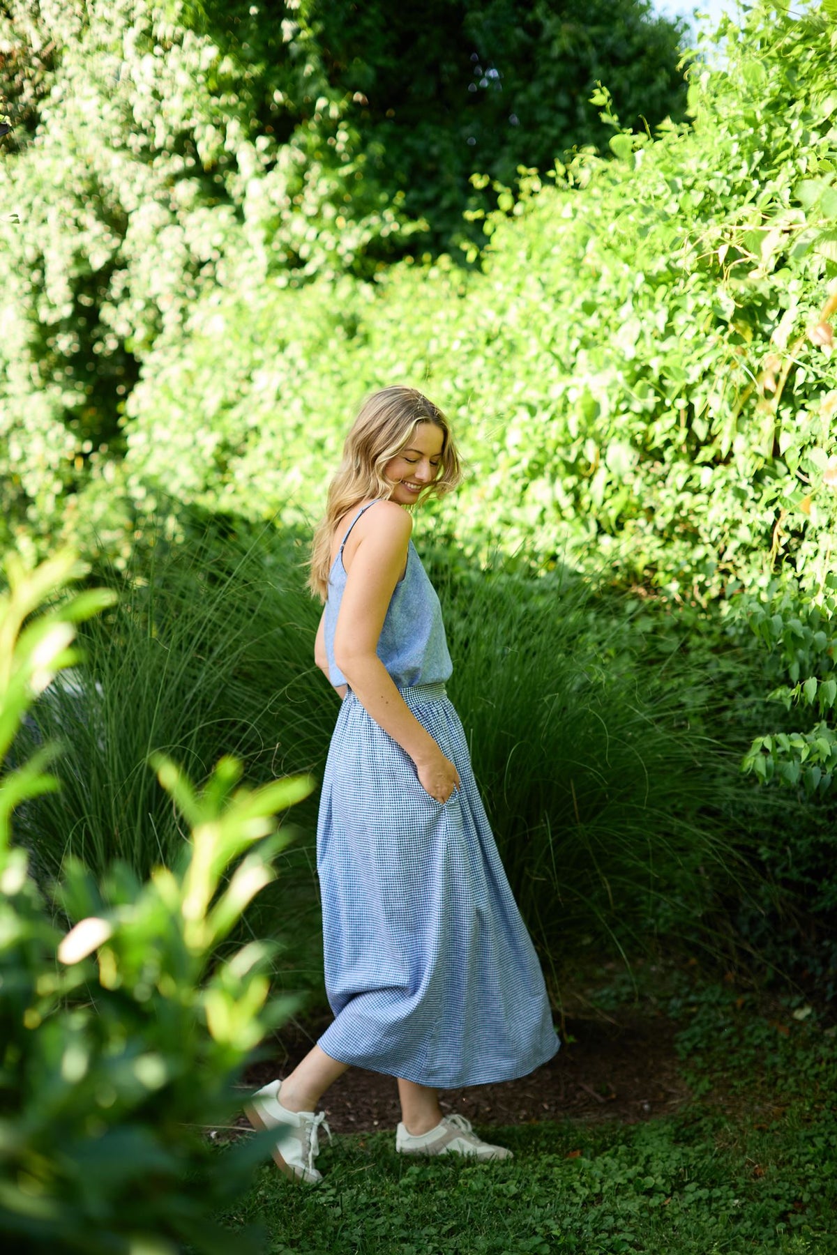 Perry Gathered Midi Skirt