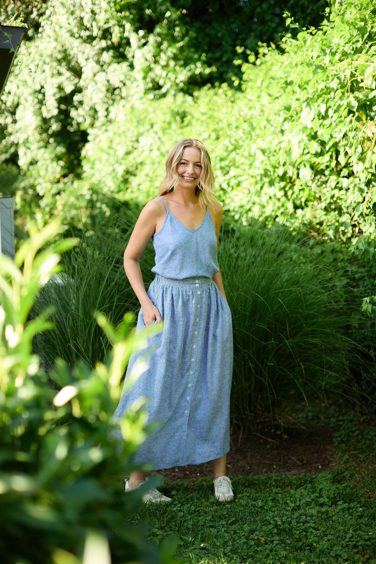 Perry Gathered Midi Skirt