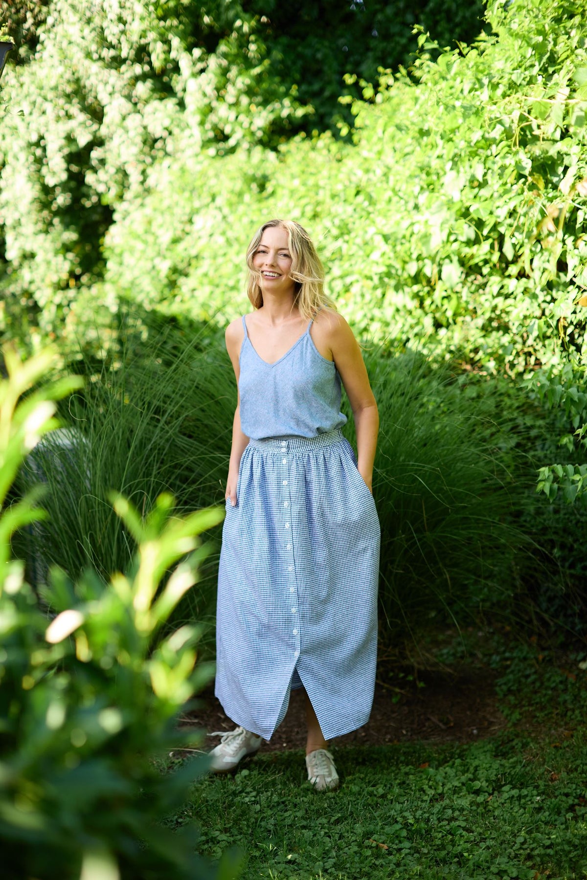 Perry Gathered Midi Skirt