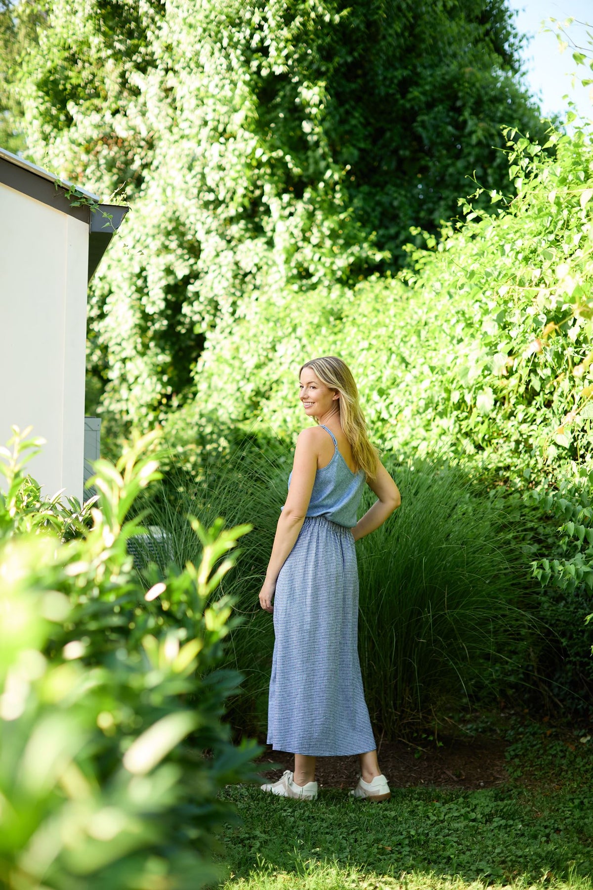 Perry Gathered Midi Skirt