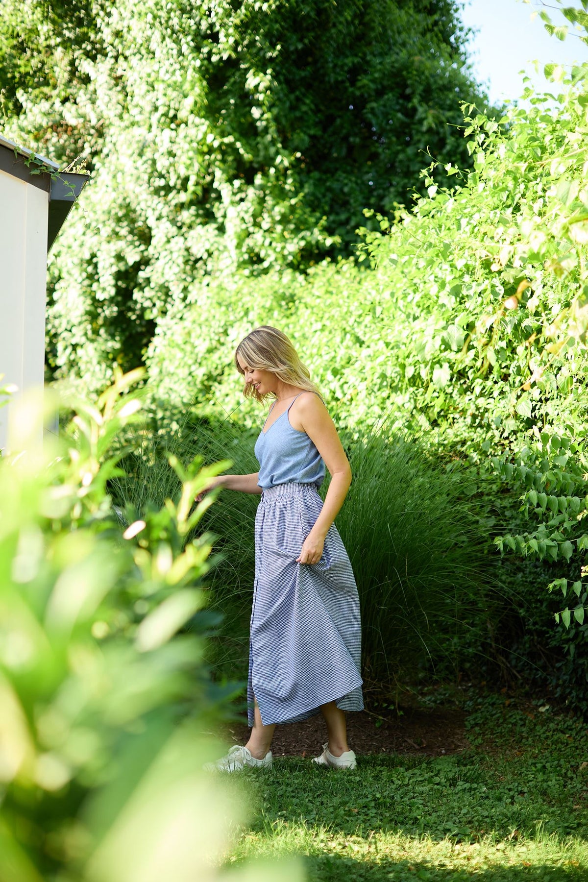 Perry Gathered Midi Skirt