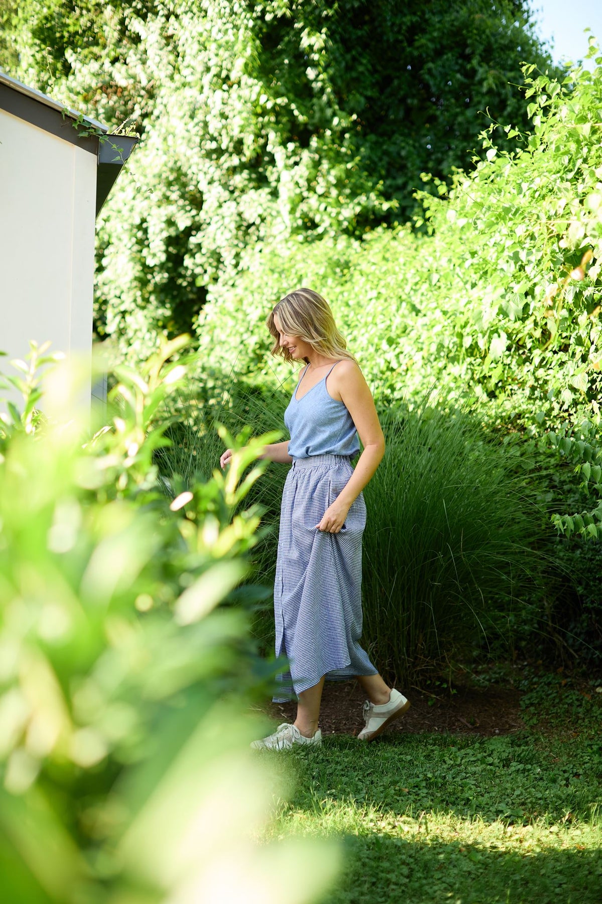 Perry Gathered Midi Skirt