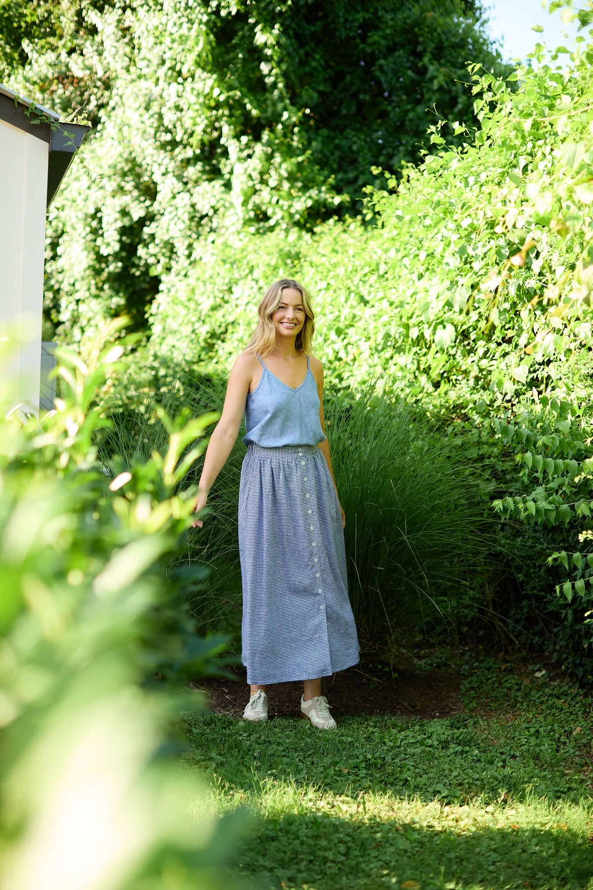 Perry Gathered Midi Skirt