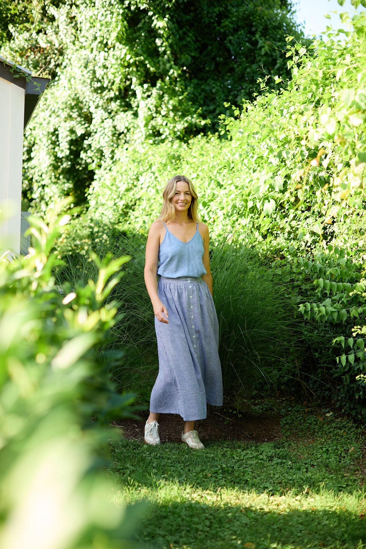 Perry Gathered Midi Skirt