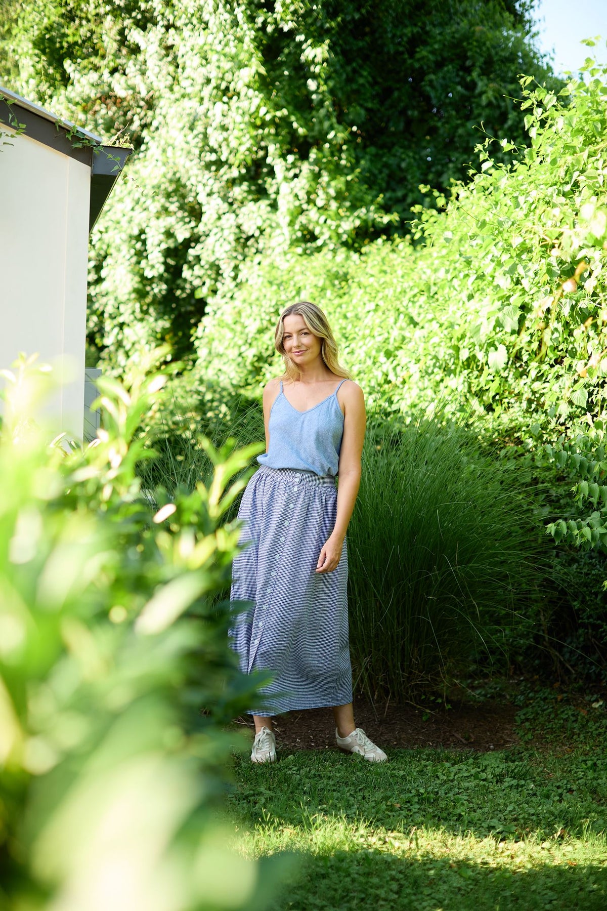 Perry Gathered Midi Skirt