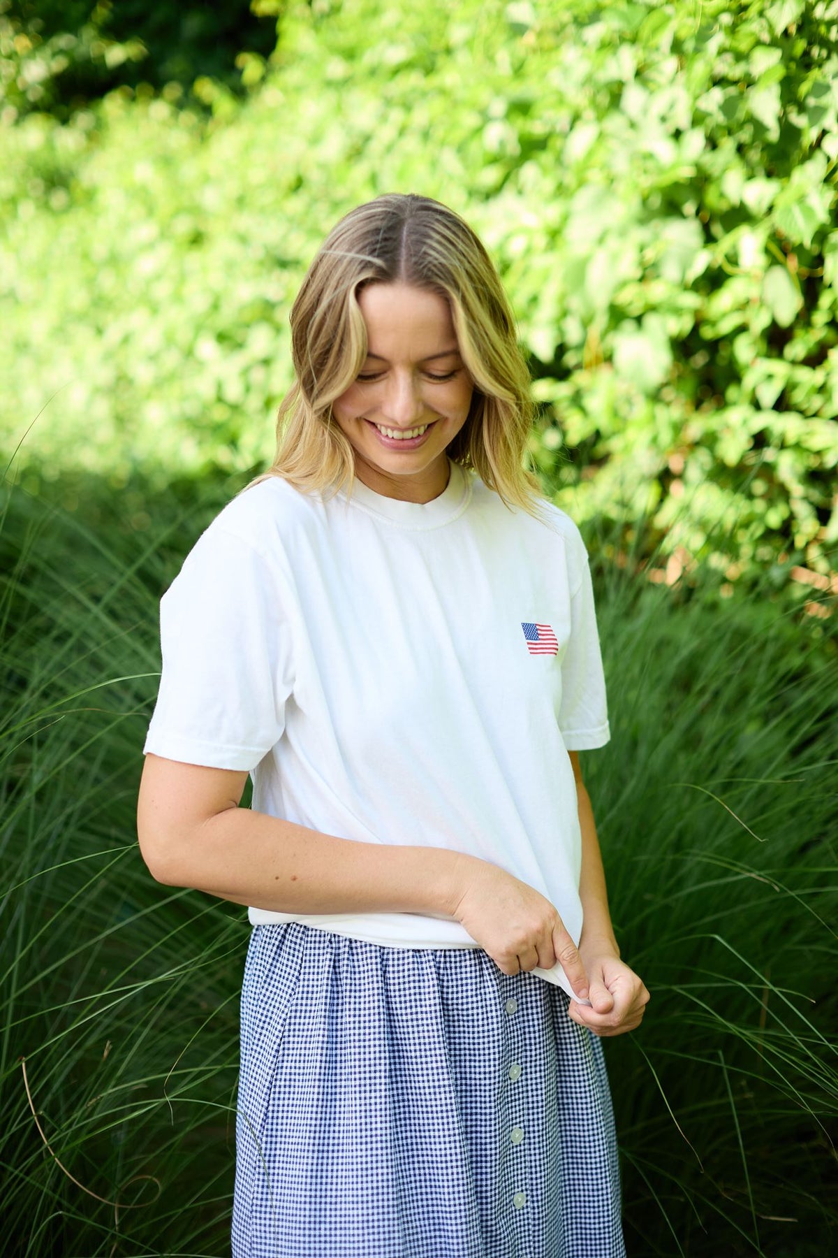 Perry Gathered Midi Skirt
