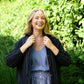 Maria Handwoven Cotton Jacket in Navy Handwoven Cotton