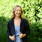 Maria Handwoven Cotton Jacket in Navy Handwoven Cotton