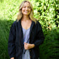 Maria Handwoven Cotton Jacket in Navy Handwoven Cotton