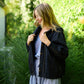 Maria Handwoven Cotton Jacket in Navy Handwoven Cotton