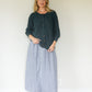 Tina Triangle Knit Cotton Cardigan in Teal
