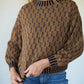 Faye Cotton Pullover in Chestnut and Navy Made to Order