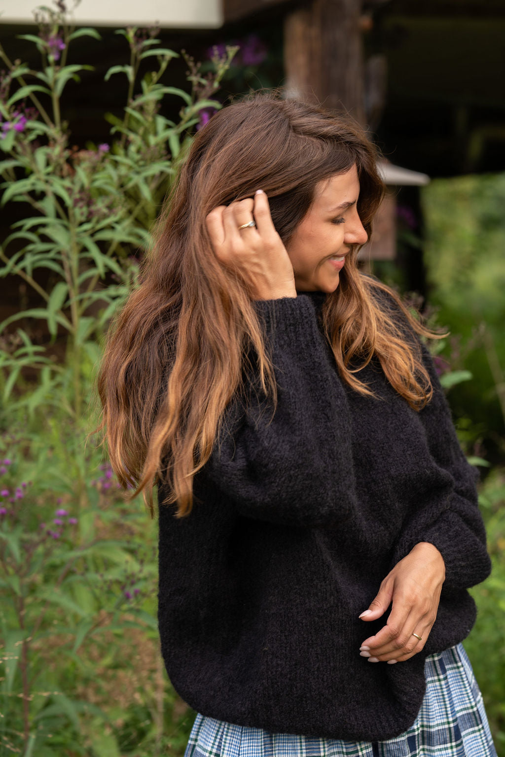 Helen Mohair Turtleneck in Black Made to Order