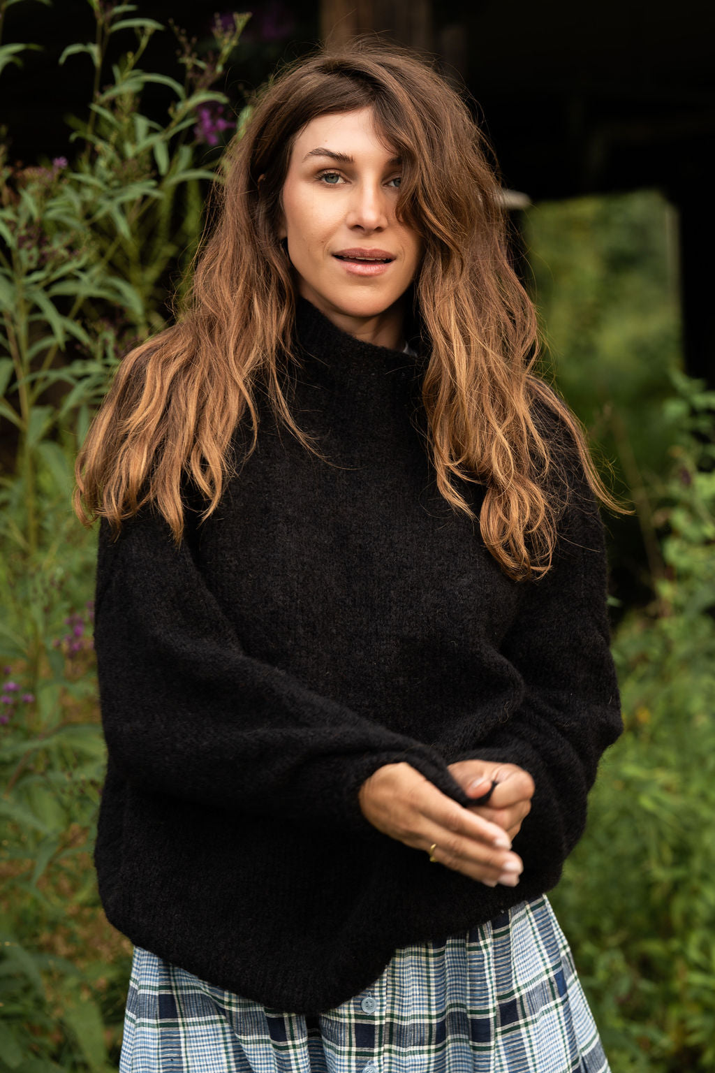 Helen Mohair Turtleneck in Black Made to Order