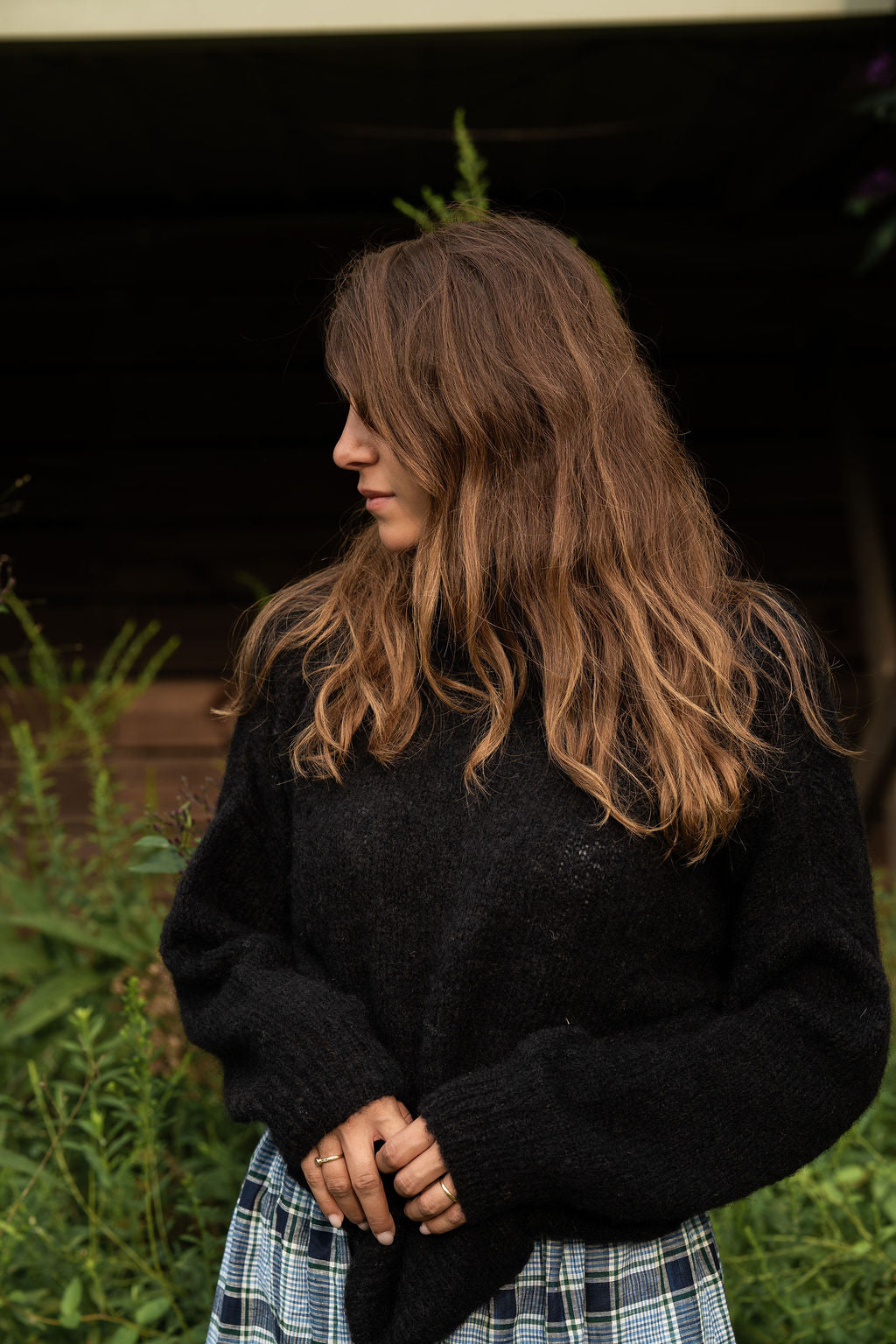 Helen Mohair Turtleneck in Black Made to Order