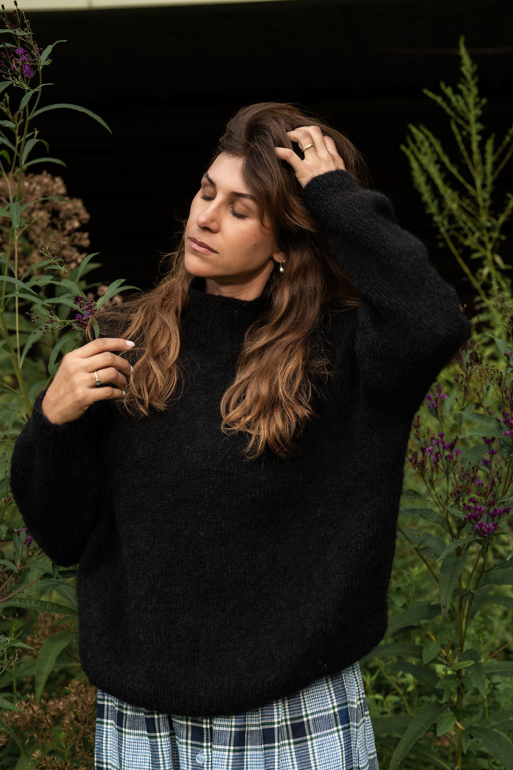 Helen Mohair Turtleneck in Black Made to Order