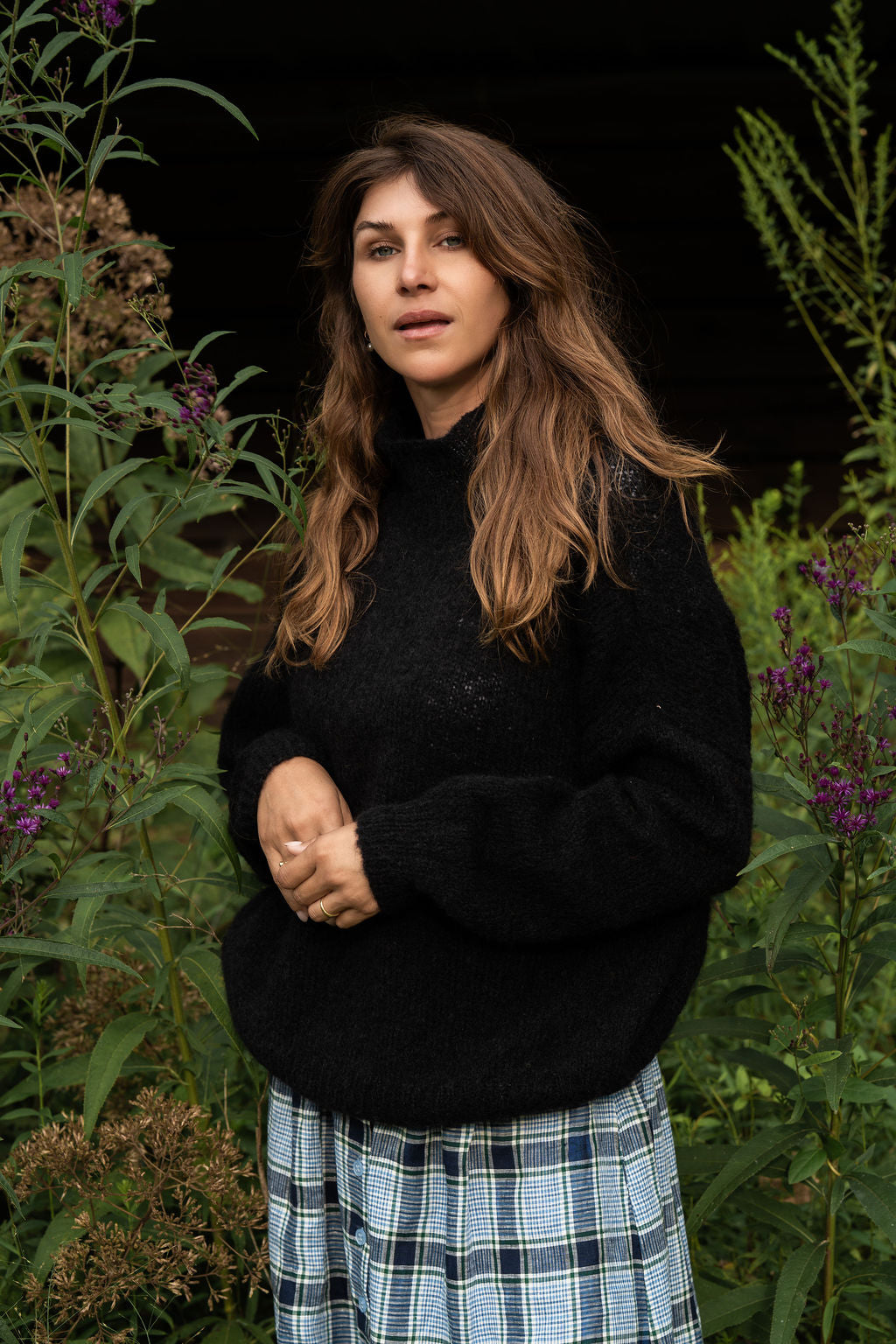 Helen Mohair Turtleneck in Black Made to Order