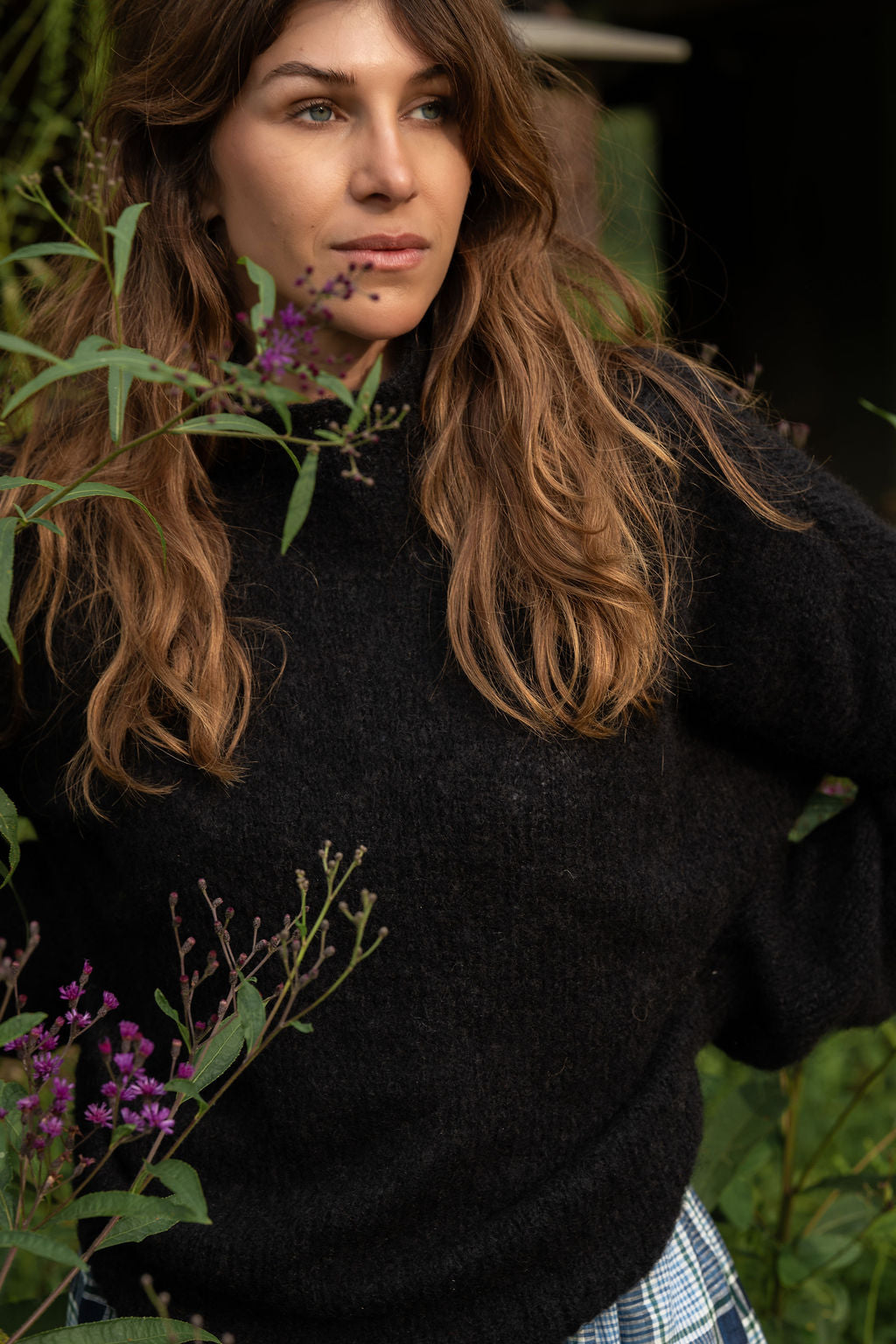 Helen Mohair Turtleneck in Black Made to Order