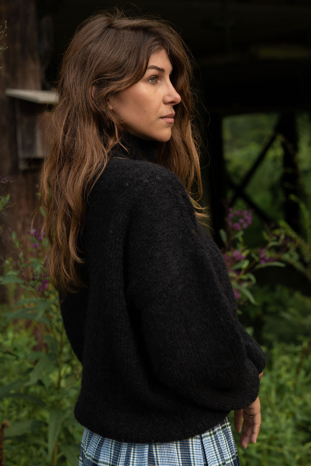 Helen Mohair Turtleneck in Black Made to Order