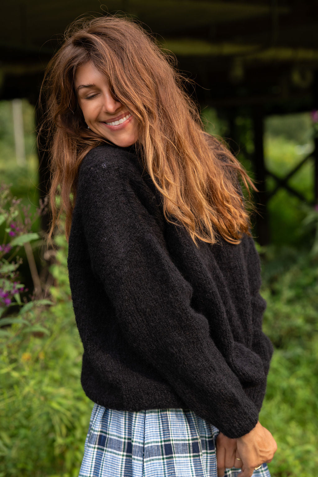 Helen Mohair Turtleneck in Black Made to Order