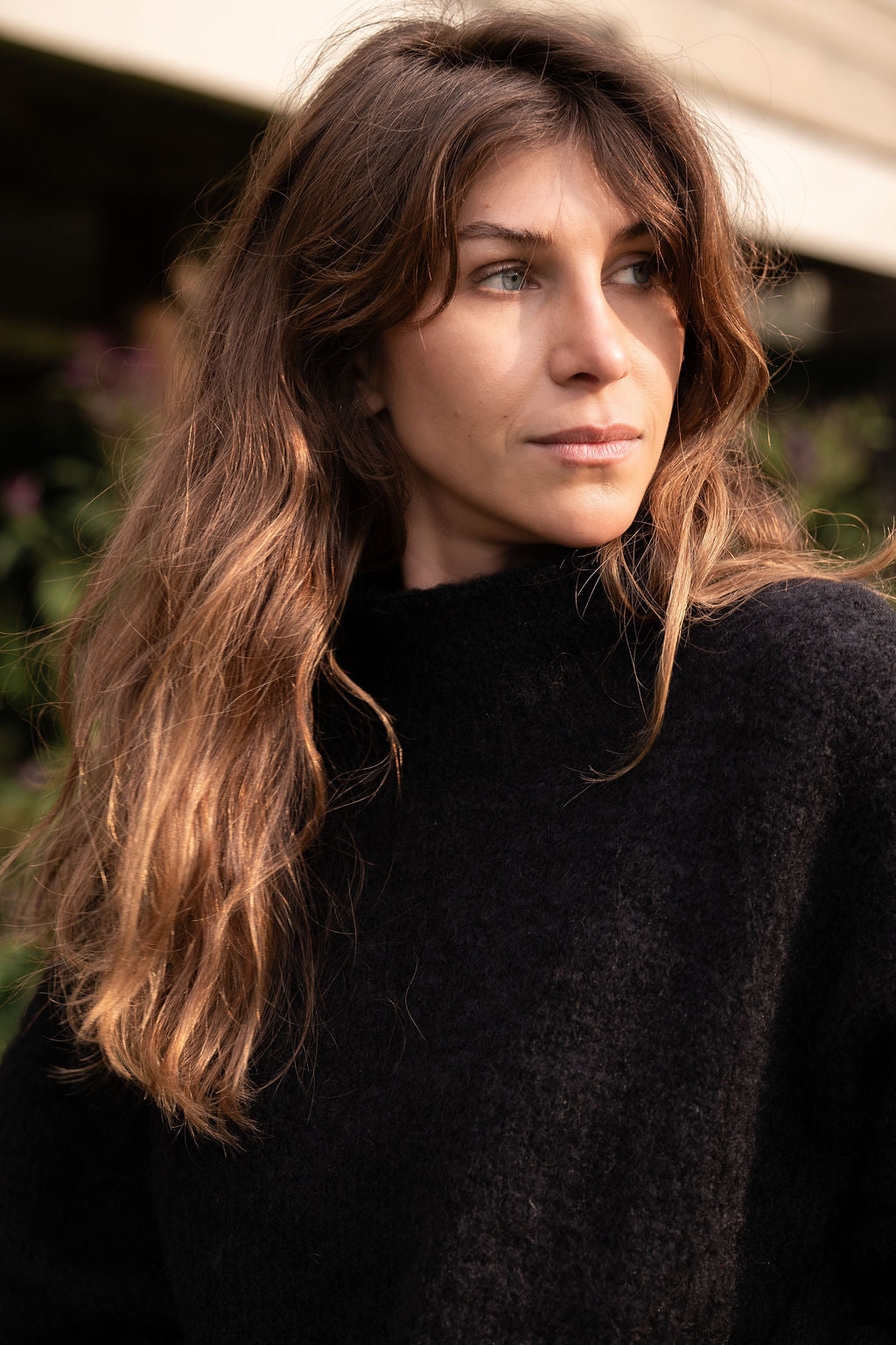 Helen Mohair Turtleneck in Black Made to Order