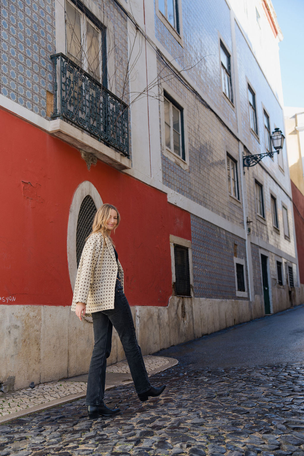 Portuguese Wool Pieper Coat in Brown Vintage Print Made to Order