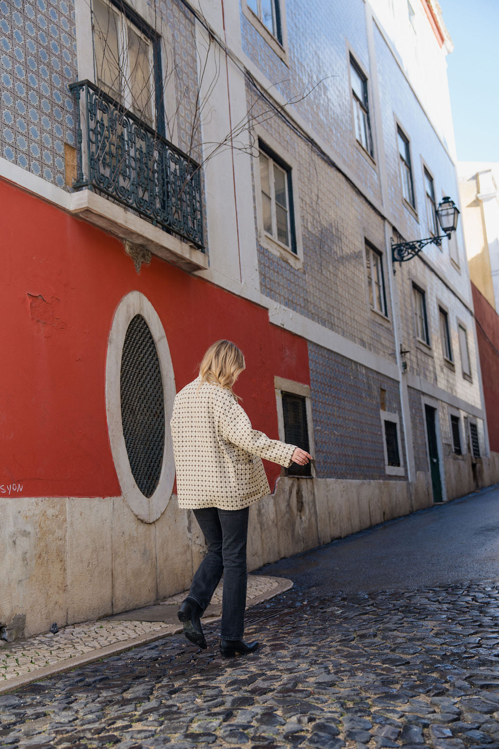 Portuguese Wool Pieper Coat in Brown Vintage Print Made to Order