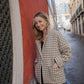 Portuguese Wool Pieper Coat in Brown Vintage Print Made to Order