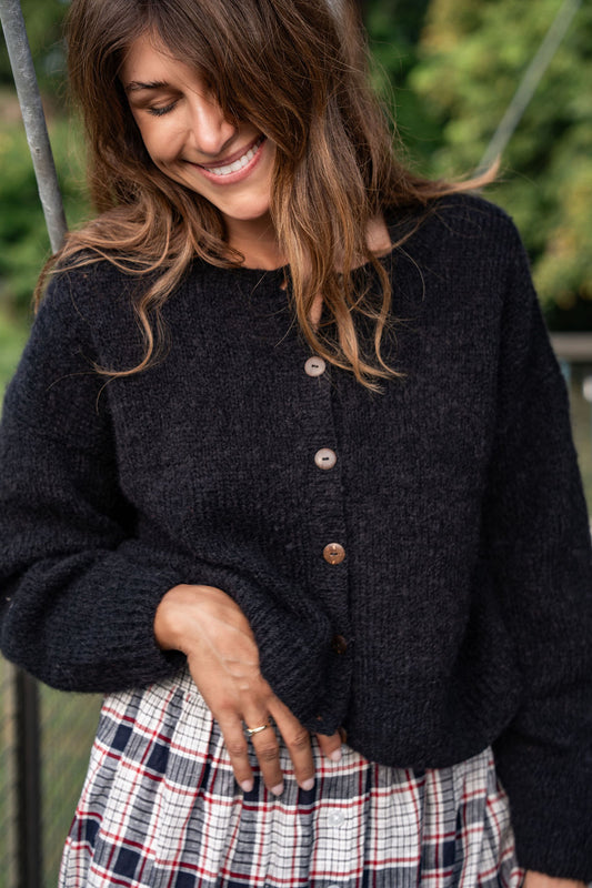 Betty Mohair Cardigan in Black Made to Order