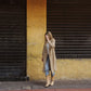 Portuguese Wool Polly Coat in Mustard and Cream Check Made to Order - S Left