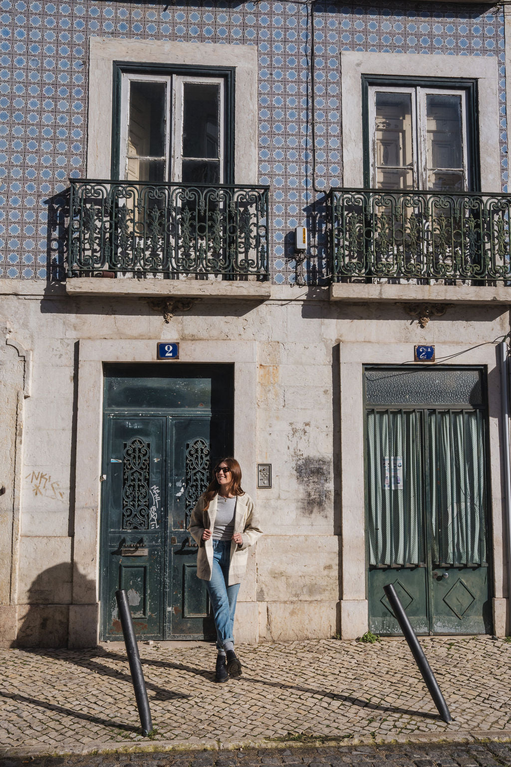 Portuguese Wool Pieper Coat in Cream and Brown Plaid Made to Order