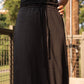 Drawstring Skirt in Black Linen