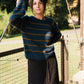 Roslin Wool Pullover in Indigo and Moss Made to Order