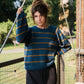 Roslin Wool Pullover in Indigo and Moss Made to Order