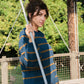 Roslin Wool Pullover in Indigo and Moss Made to Order