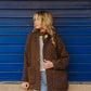 Portuguese Wool Pieper Coat in Brown and Navy Small Check Made to Order