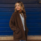 Portuguese Wool Pieper Coat in Brown and Navy Small Check Made to Order