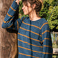 Roslin Wool Pullover in Indigo and Moss Made to Order