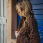 Portuguese Wool Pieper Coat in Brown and Navy Small Check Made to Order