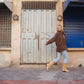 Portuguese Wool Pieper Coat in Brown and Navy Small Check Made to Order