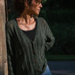 Trish Lace Cotton Sweater in Pine Green Made to Order