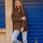 Portuguese Wool Pieper Coat in Brown and Navy Small Check Made to Order