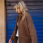 Portuguese Wool Pieper Coat in Brown and Navy Small Check Made to Order